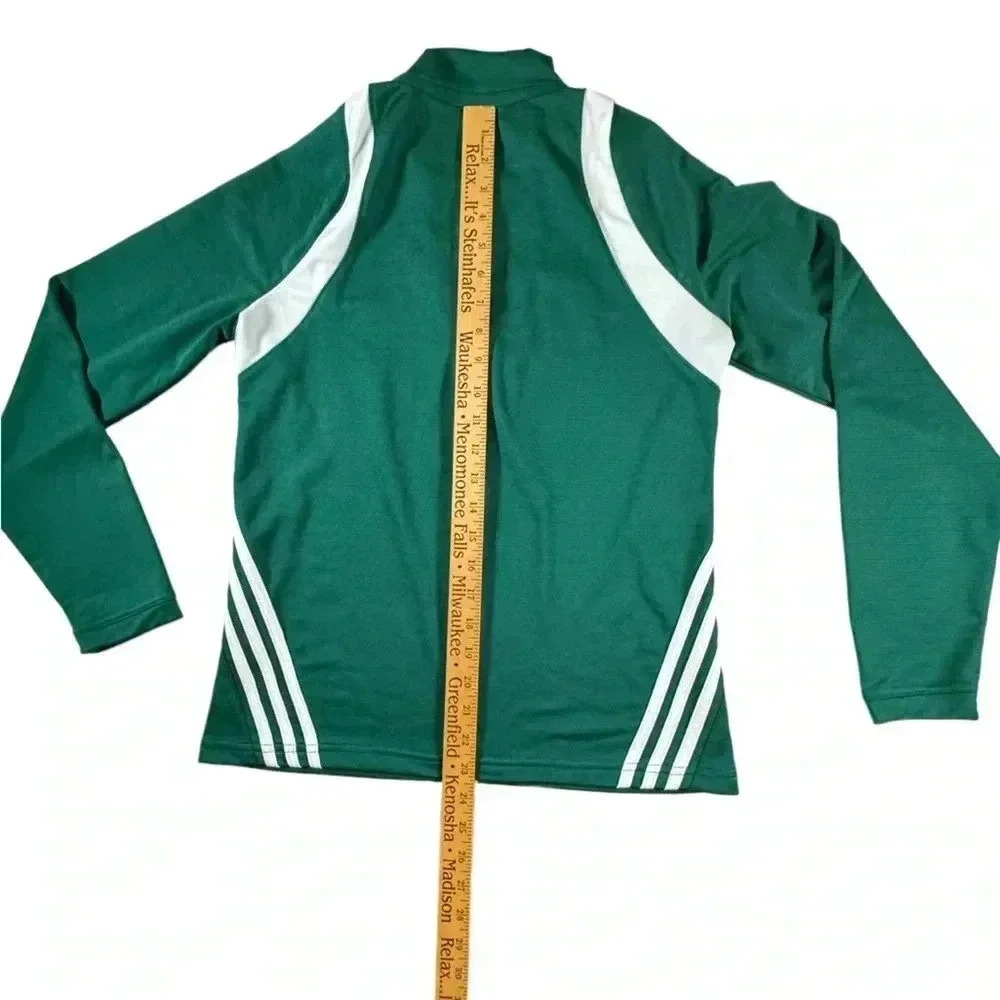 Adidas Beaver Dam Baseball Green 1/4 Zip Pullover Long Sleeve Shirt Adult S - Picture 10 of 10